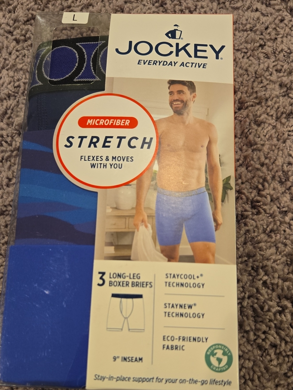 Jockey Blue Everyday Active Long-Leg Boxer Briefs - 3 Pack